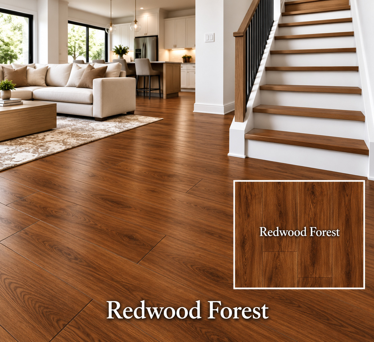 Redwood Forest luxury vinyl plank color detail