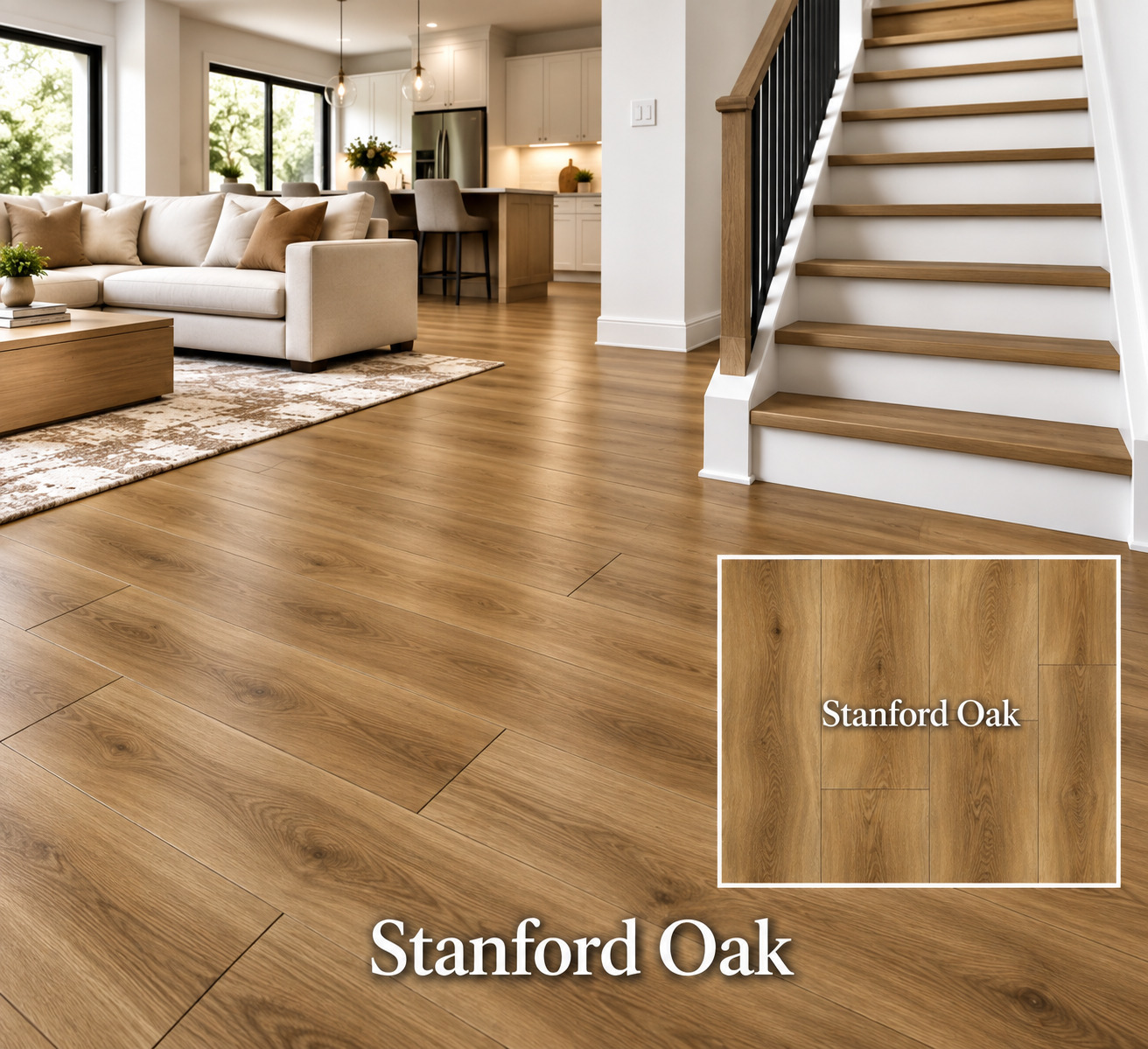 Stanford Oak luxury vinyl plank color detail