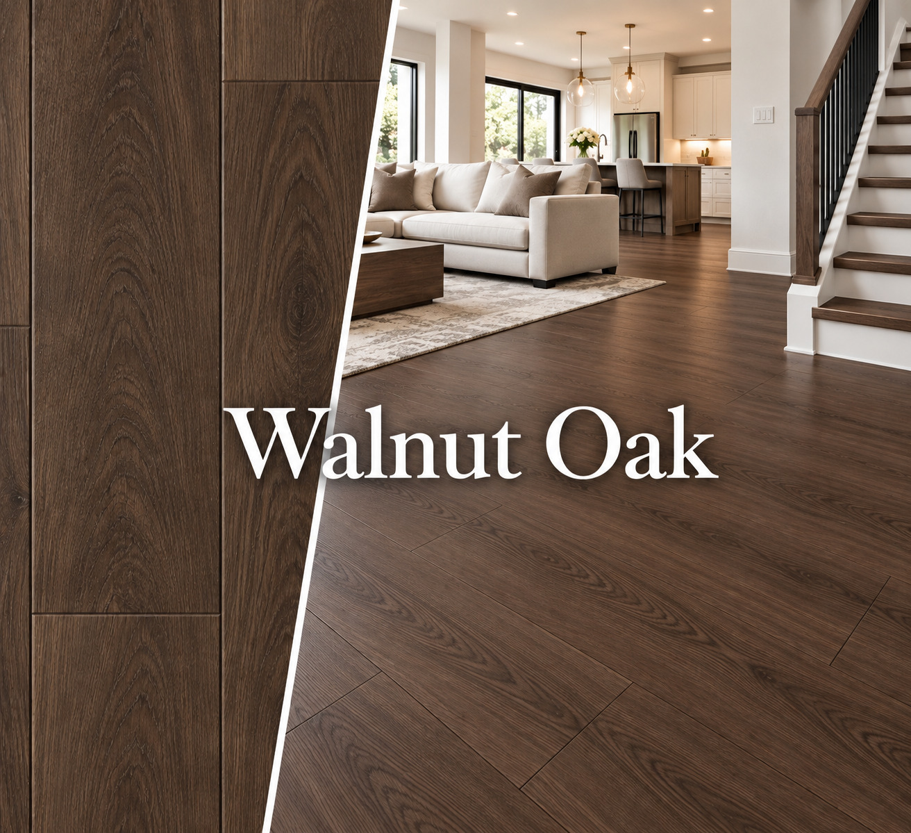 New Classic Walnut Oak luxury vinyl plank color detail