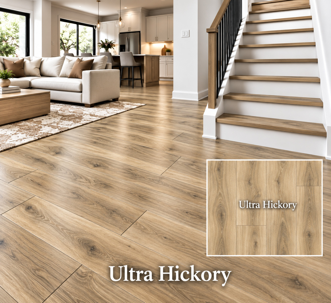 Noor Ultra Hickory luxury vinyl plank color detail