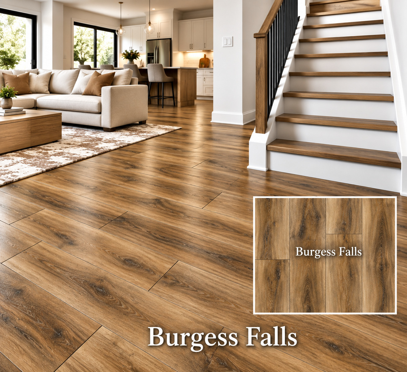 Ozz Burgess Falls luxury vinyl plank color detail